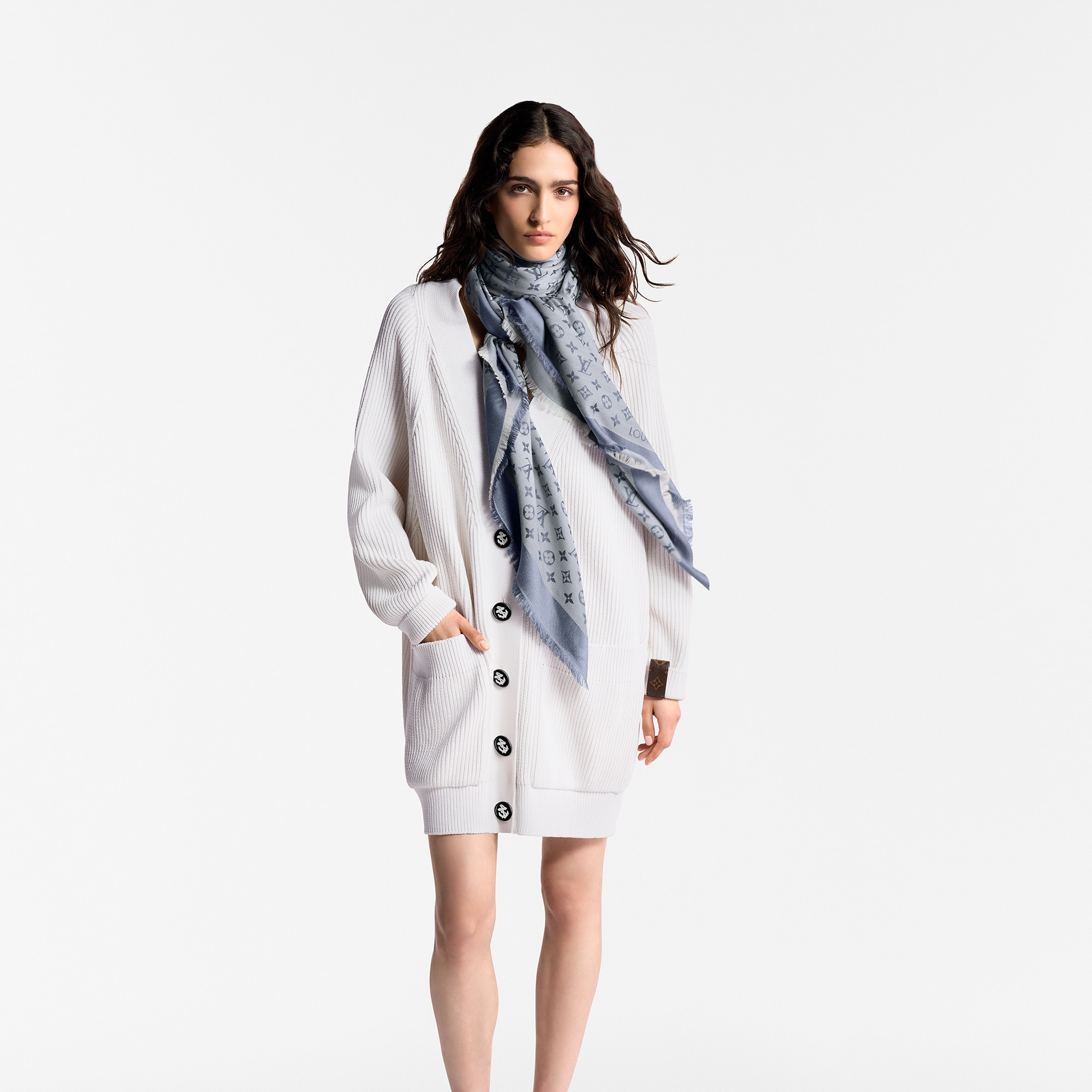 Monogram Denim Shawl - 4