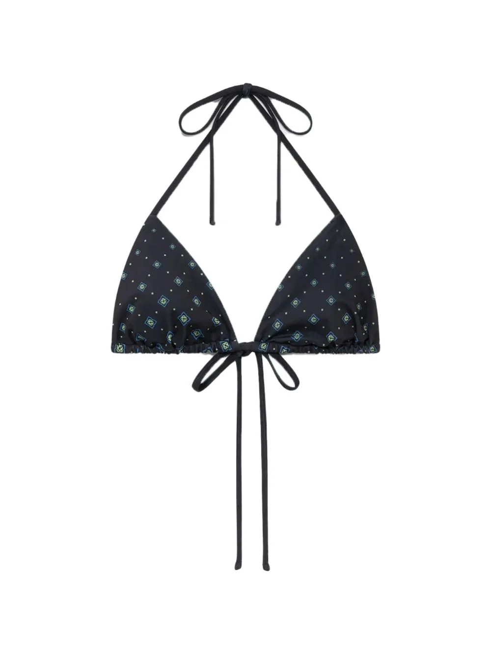 monogram tie bikini top - 1