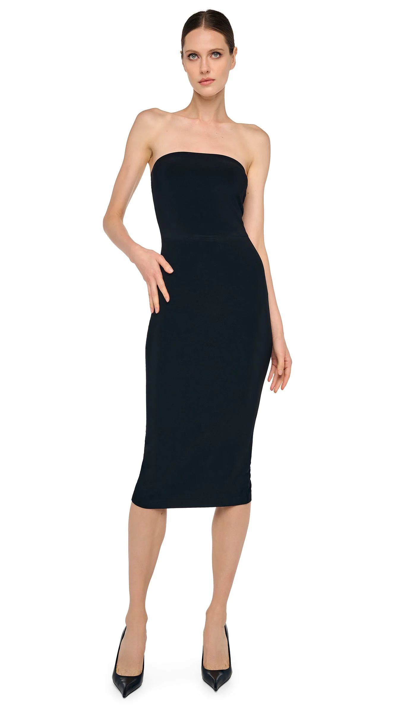 STRAPLESS DRESS TO KNEE - 1