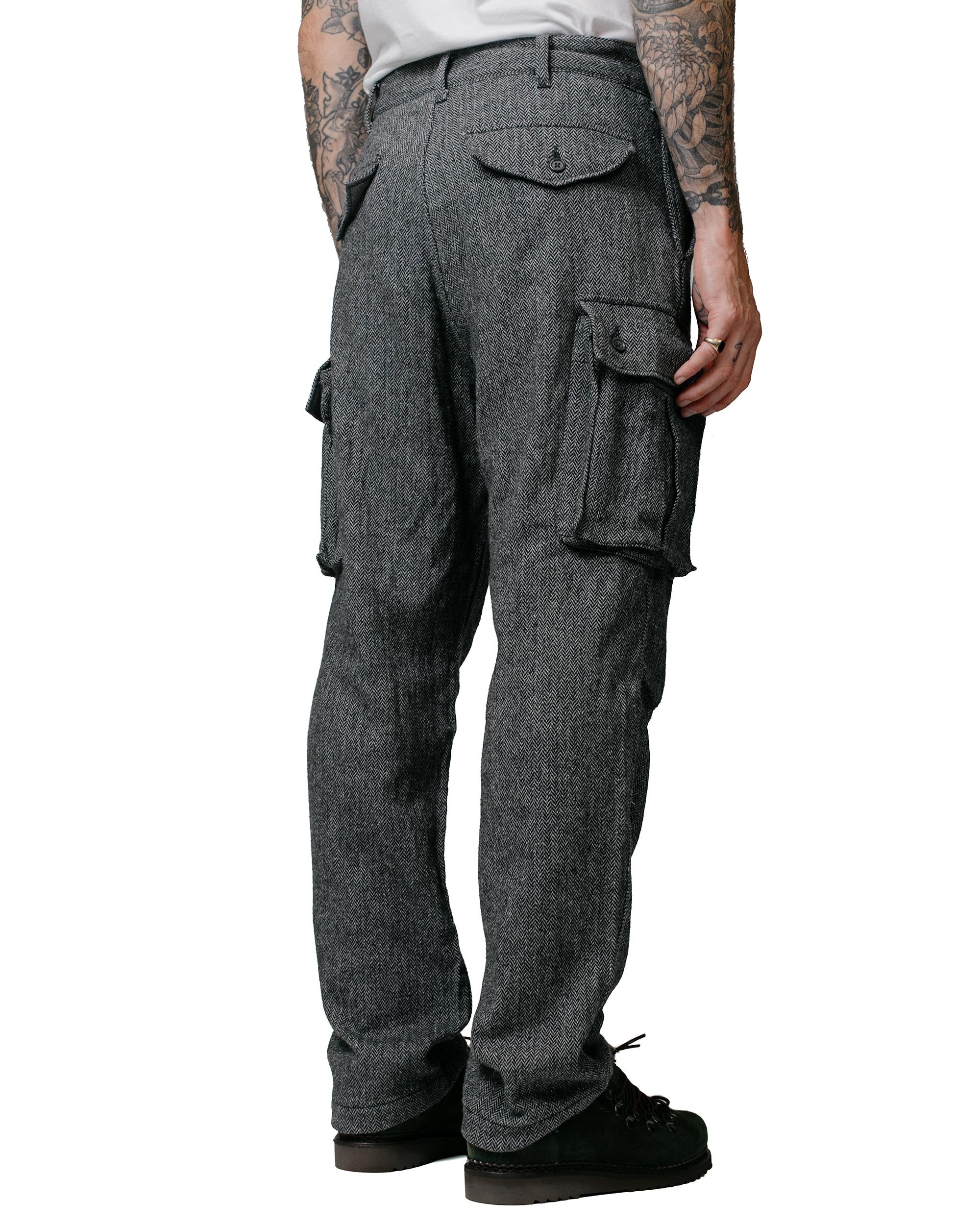FA Pant Grey Poly Wool Herringbone - 3