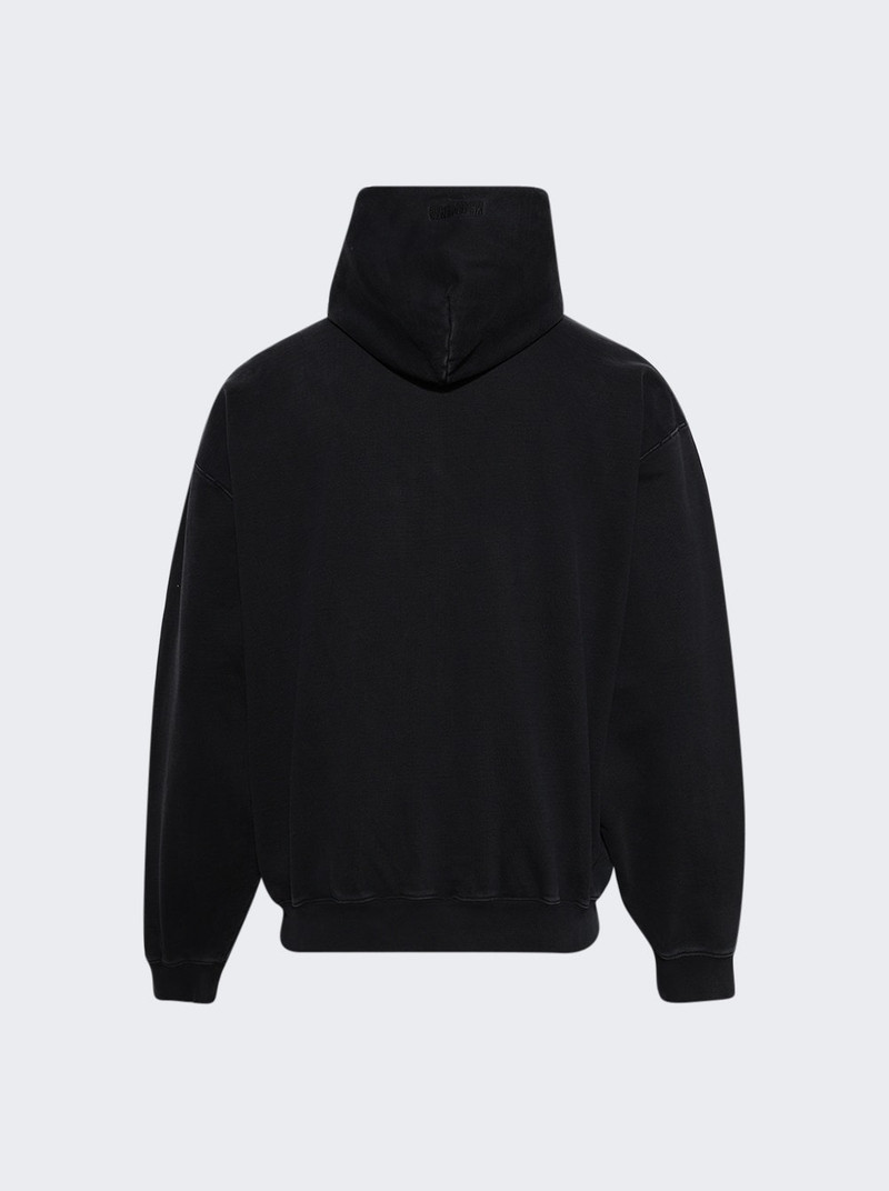 VETEMENTS Embroidered Biker Cross Sleeves Zip-up Hoodie Black outlook