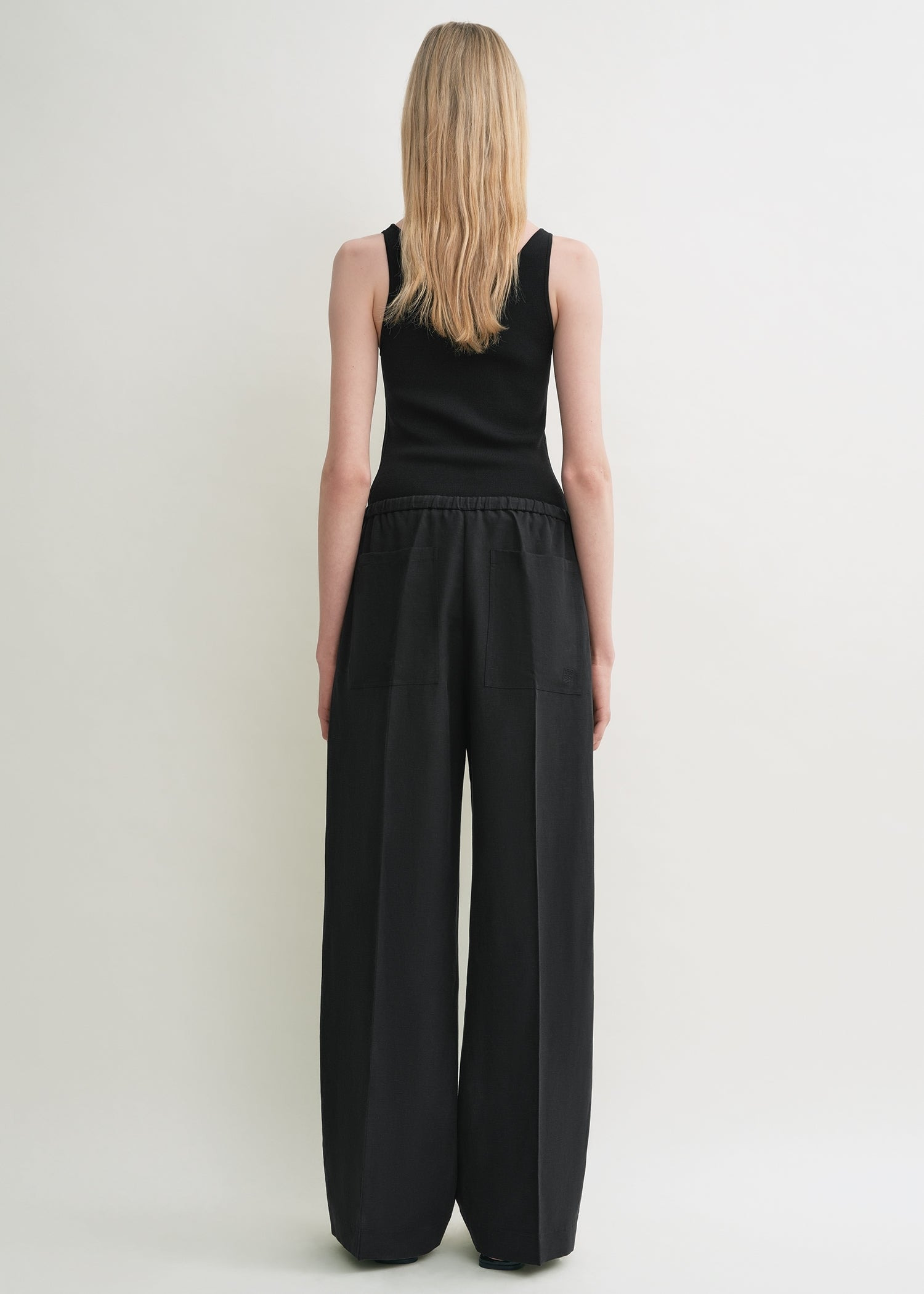 Fluid drawstring trousers black - 4