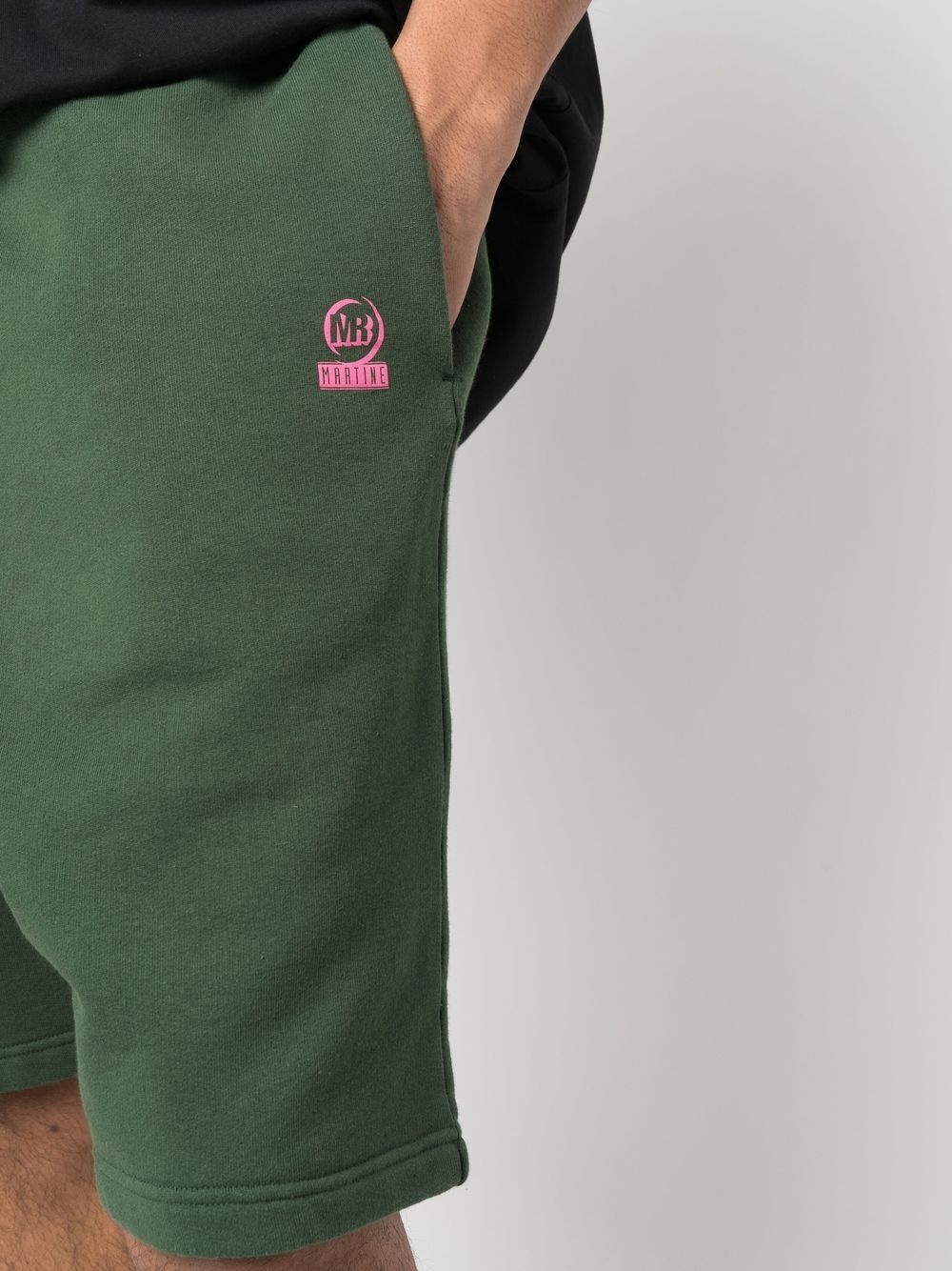 logo-print cotton track shorts - 5