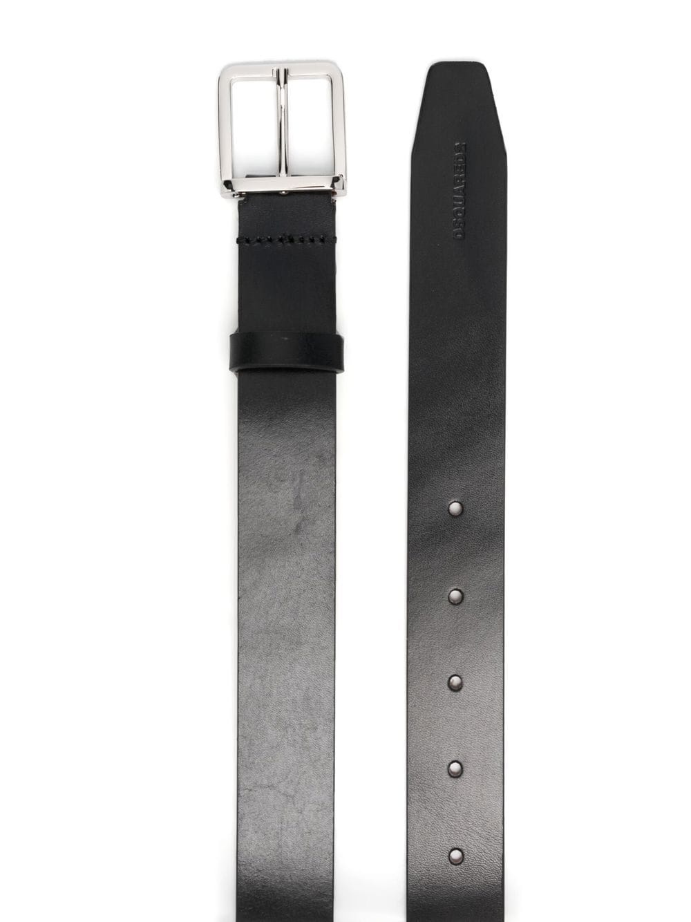 debossed-logo leather belt - 2