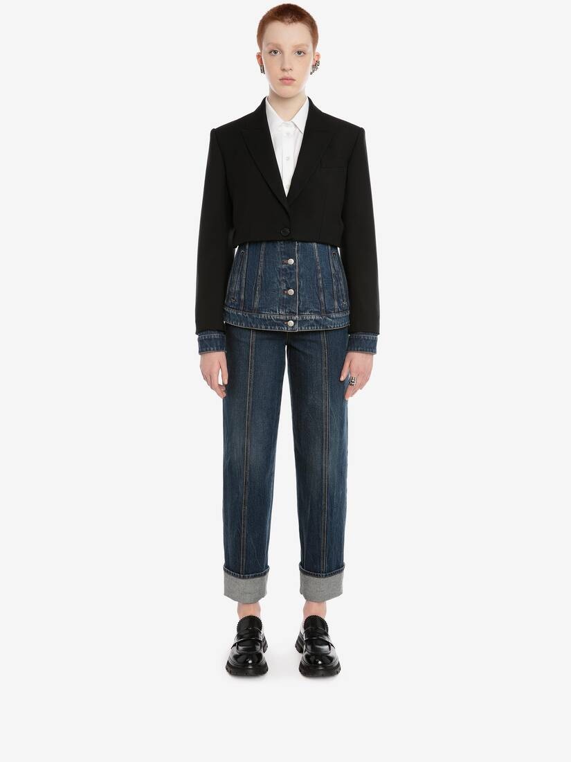Hybrid Denim Jacket in Black - 2
