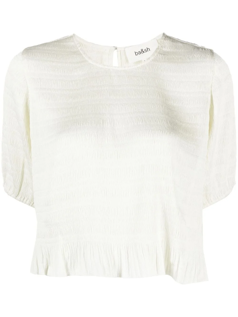 ruched short-sleeved blouse - 1