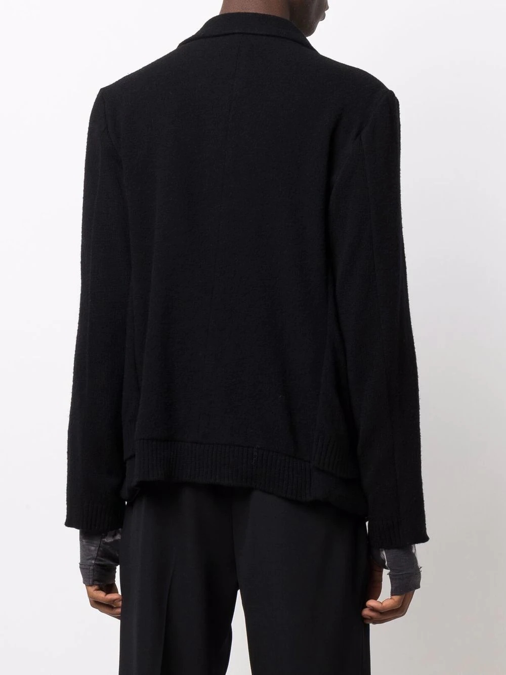 single-breasted knitted blazer - 4