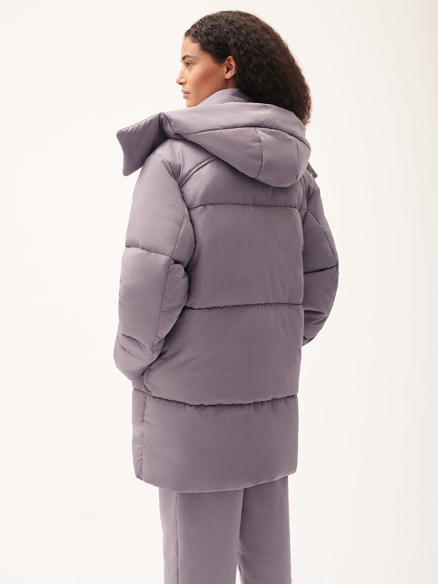 Women's DNA Flower-Warmth Long Puffer - Raisin Purple - 4