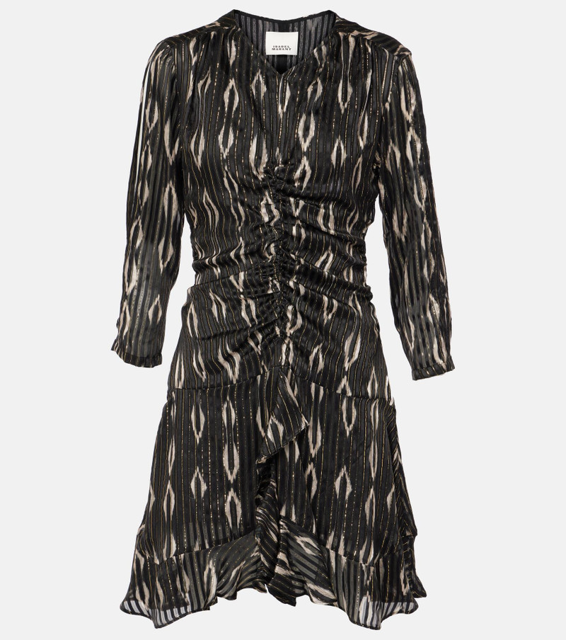 Octavia snake-effect silk-blend minidress - 1