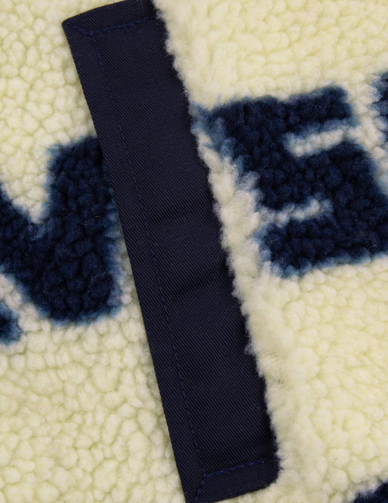 TONAL FLORAL JACQUARD DROP-SHOULDER ZIPPED SHERPA JACKET 10