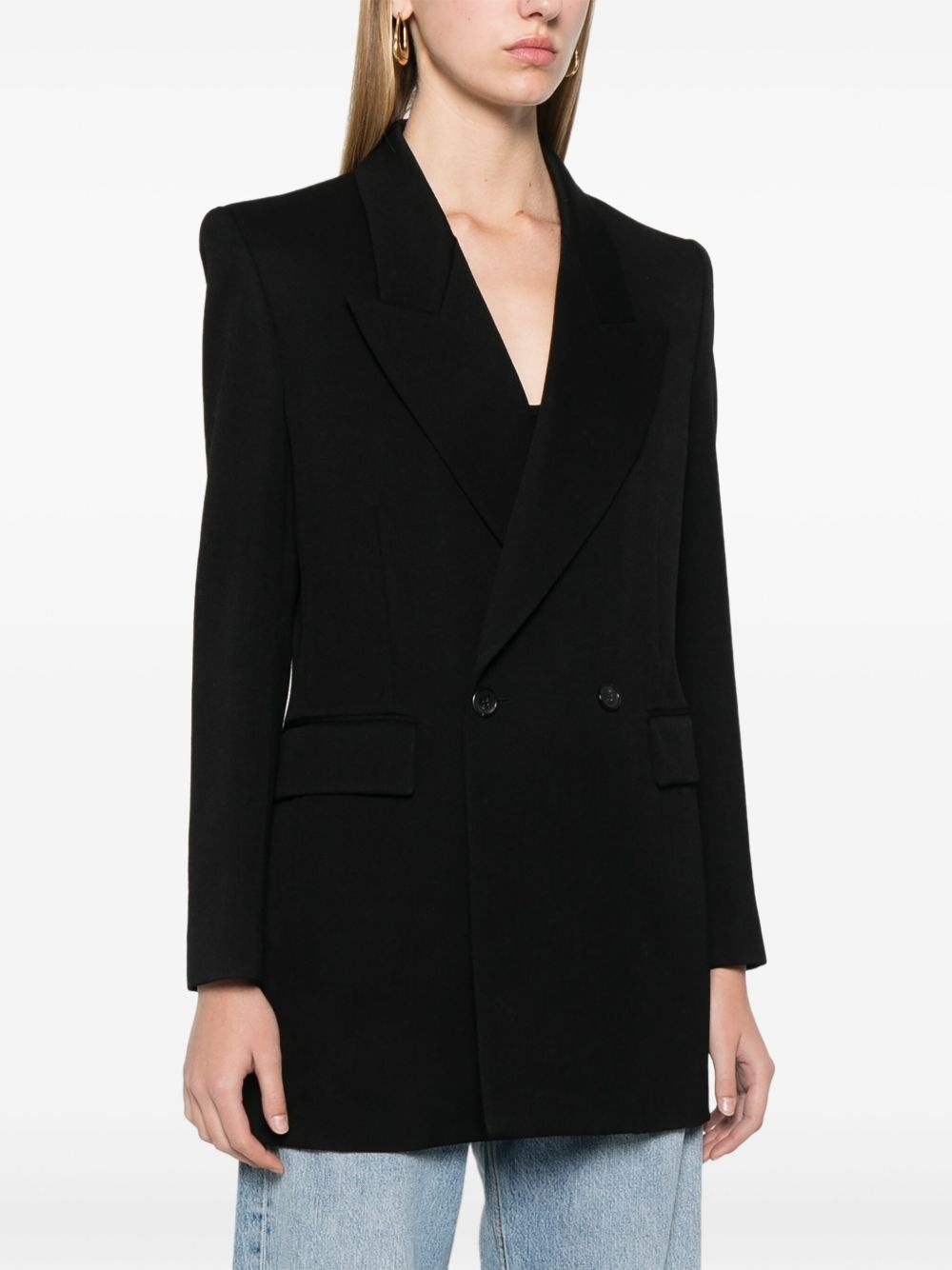 double-breasted wool blazer - 3