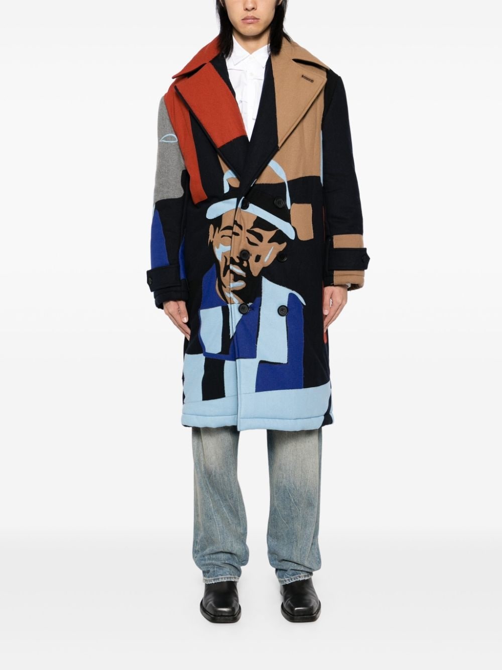 patchwork padded coat - 2