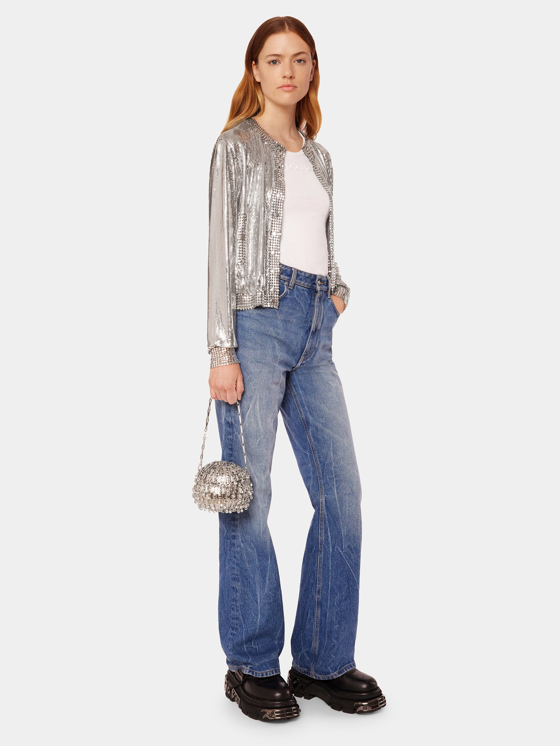 SILVER KNIT BOMBER JACKET - 4