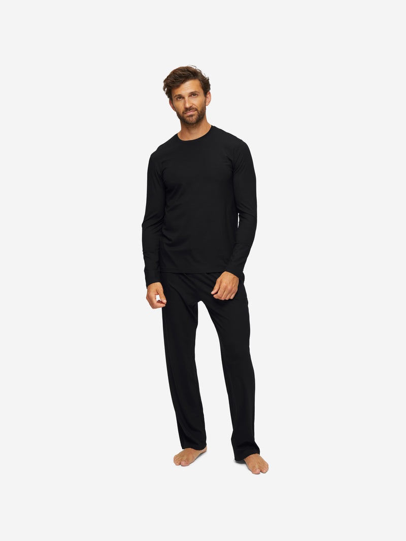Men's Long Sleeve T-Shirt Basel Micro Modal Stretch Black - 6