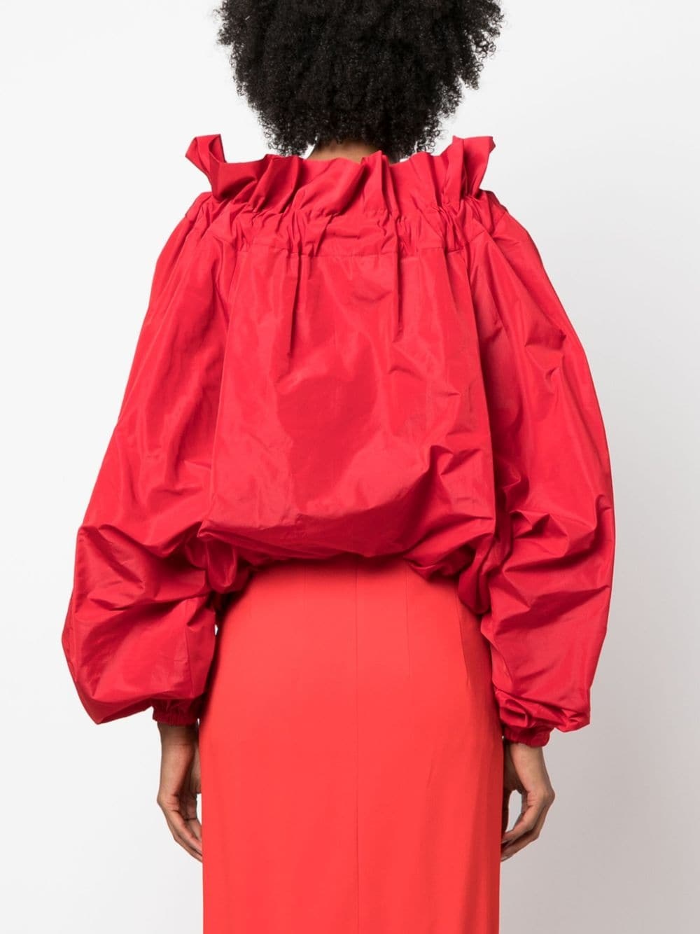pussy-bow puffed top - 4