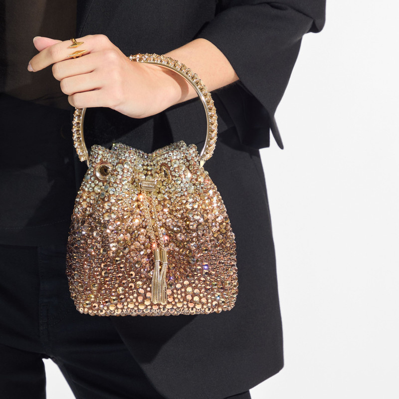 JIMMY CHOO Bon Bon
Bronze Satin Handbag with Degrade Crystals outlook