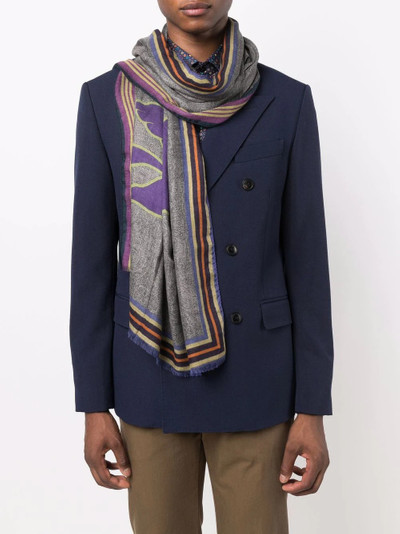 Etro paisley-print fine-knit scarf outlook