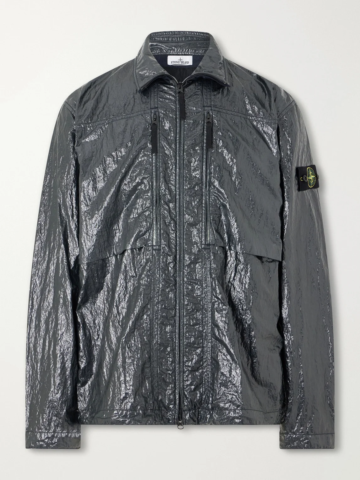 Garment-Dyed Nylon Zip-Up Jacket - 1