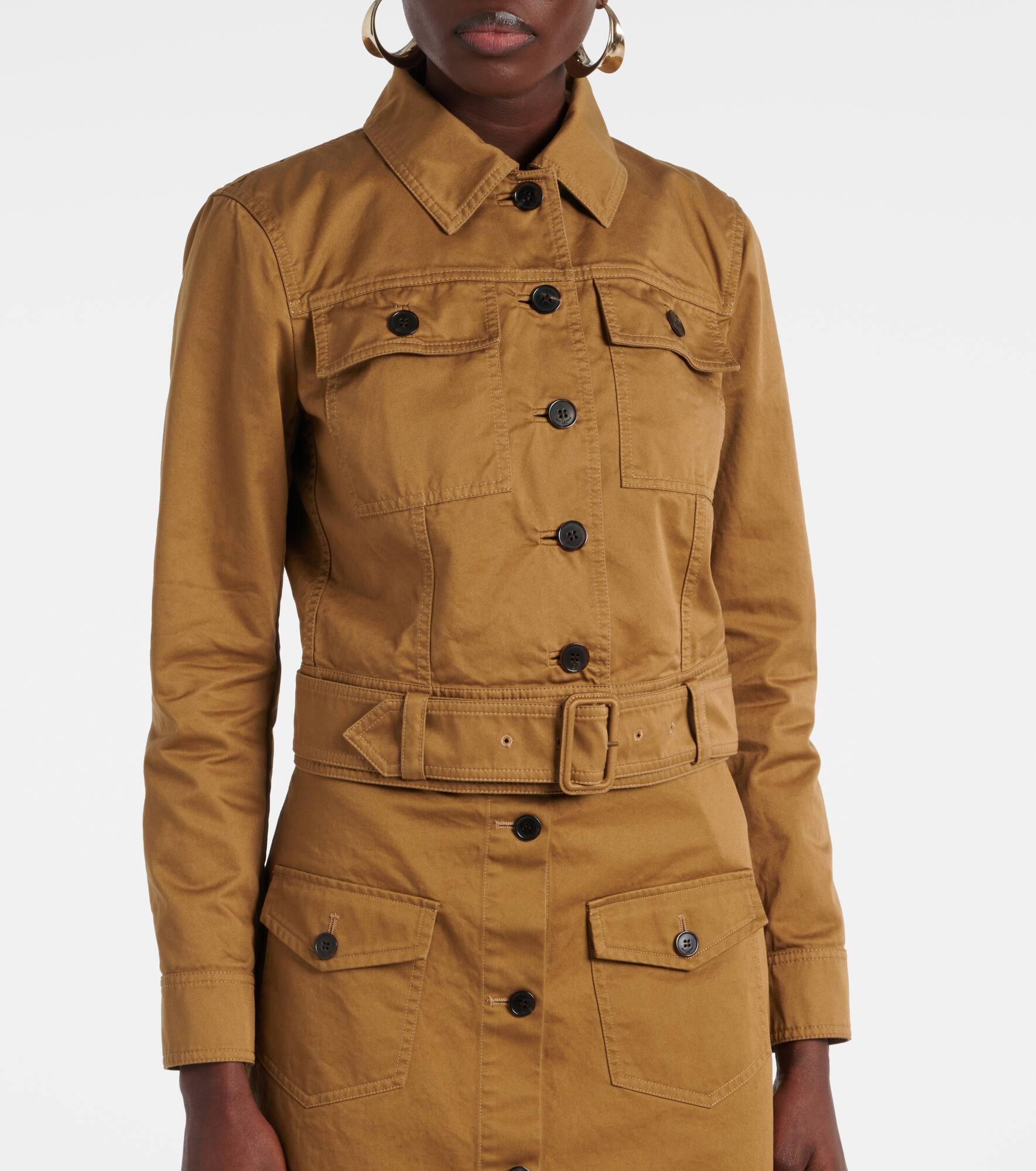 Cropped cotton serge jacket - 6