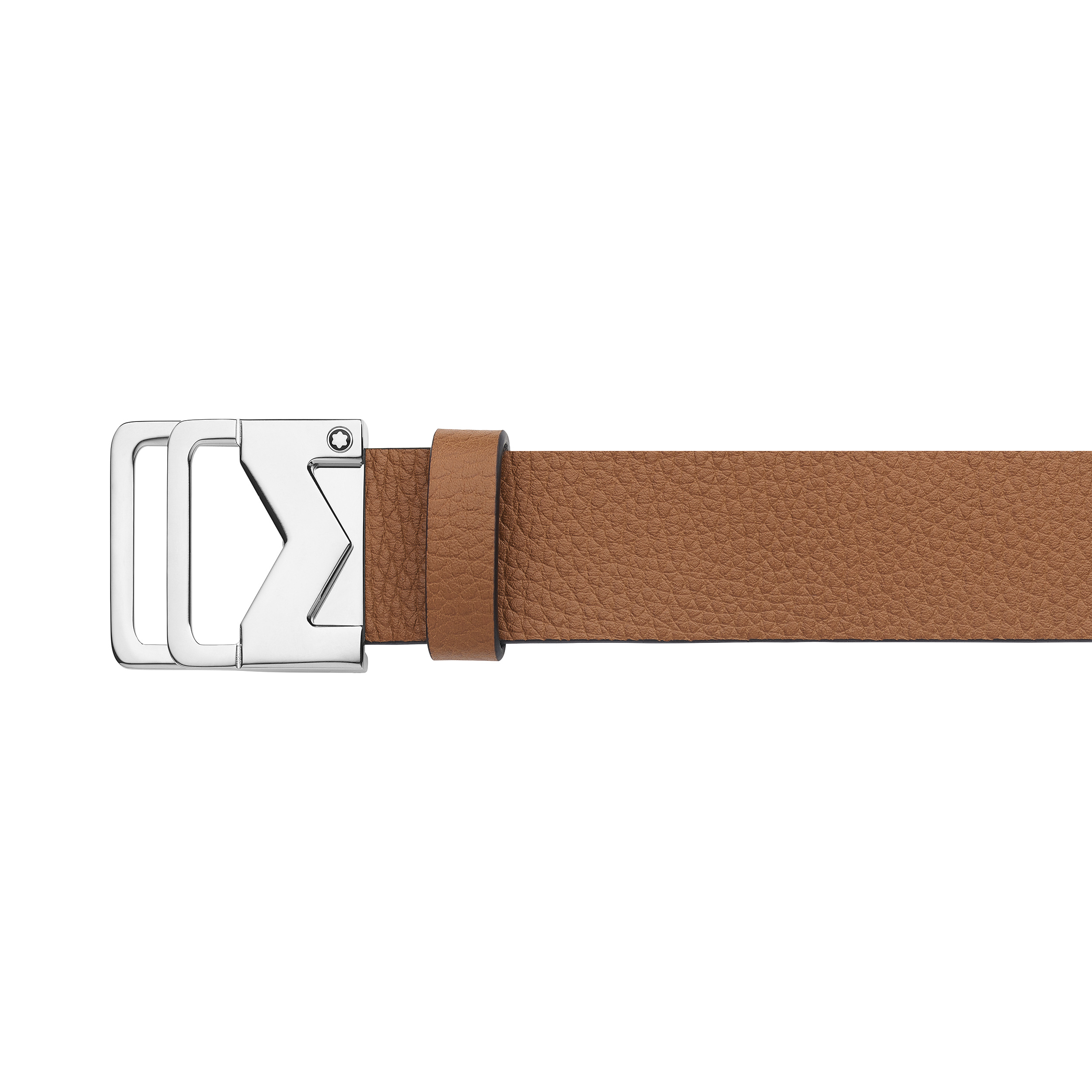 Grainy caramel 35mm leather belt - 3