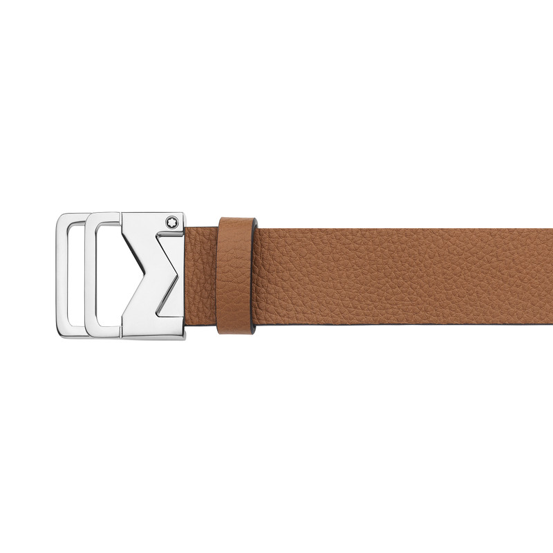 Grainy caramel 35mm leather belt 3