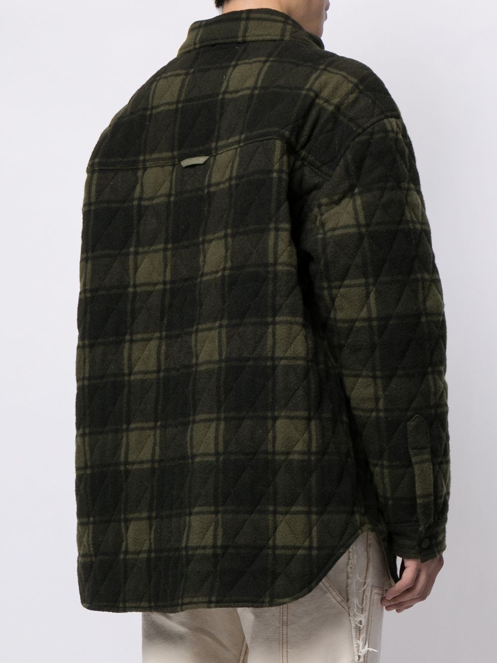 checked padded wool jacket - 4