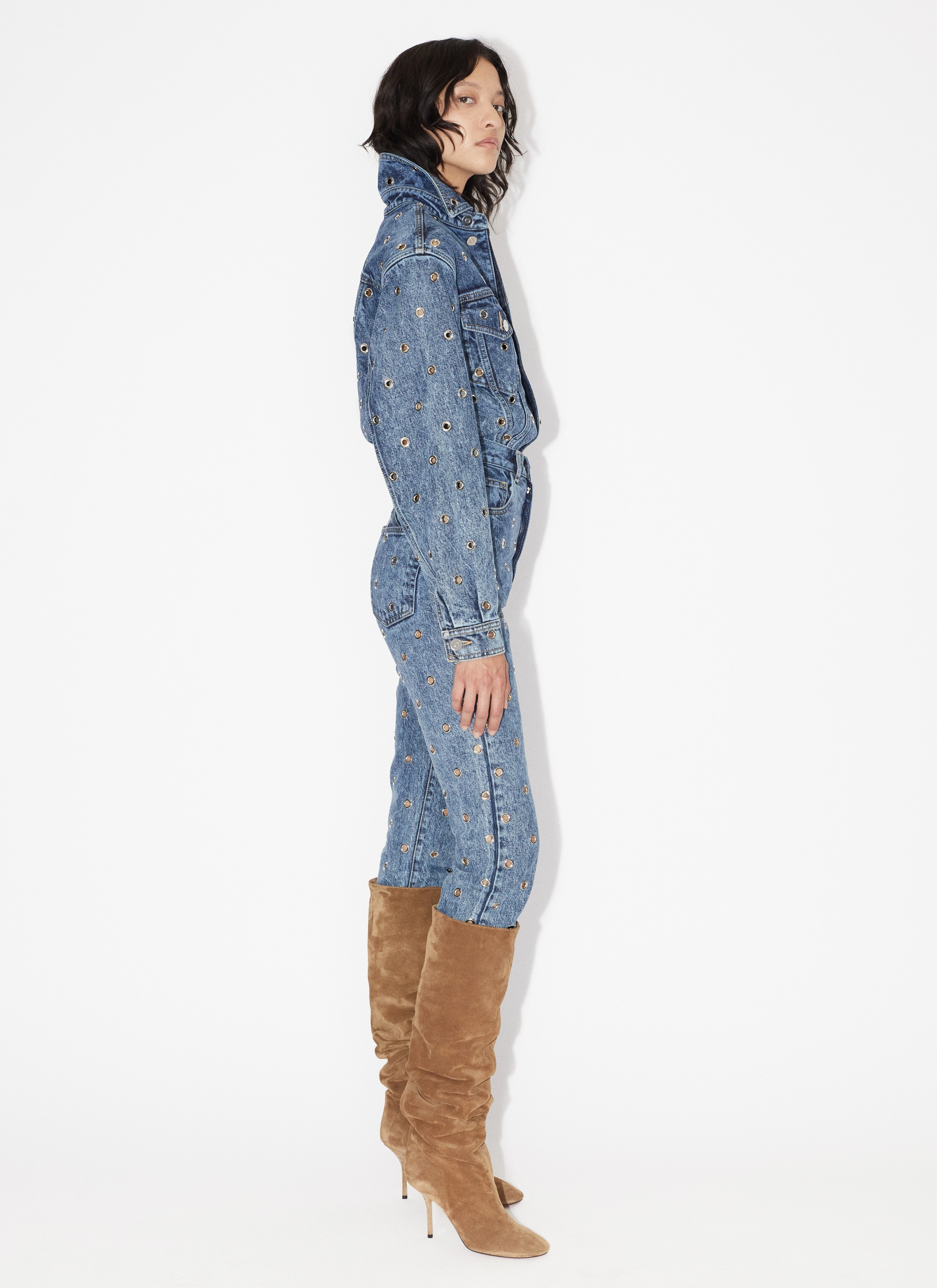 EYELET DENIM JACKET - 4