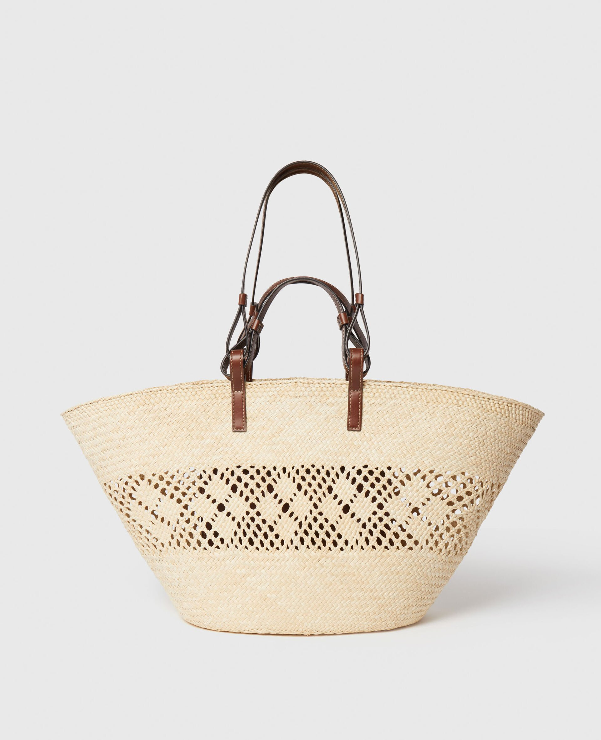 Logo Raffia Crochet Large Tote Bag - 4