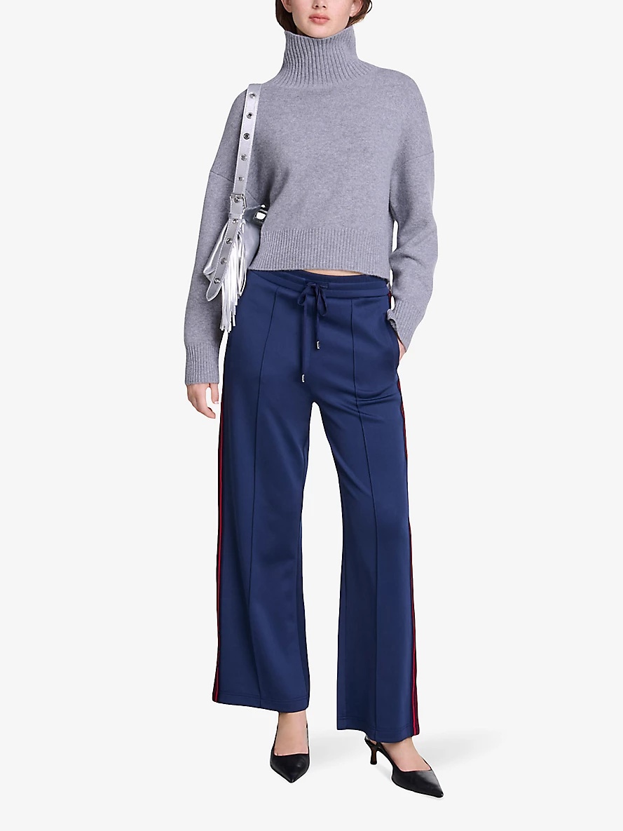 Side-stripe drawstring-waist stretch-jersey trousers - 2