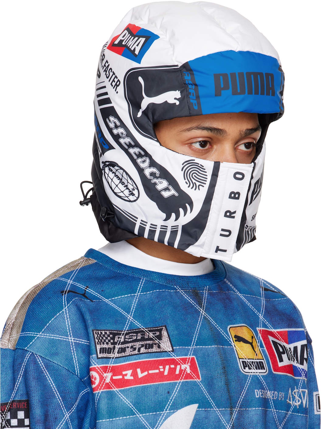 White & Blue A$AP Rocky Edition Padded Balaclava - 2