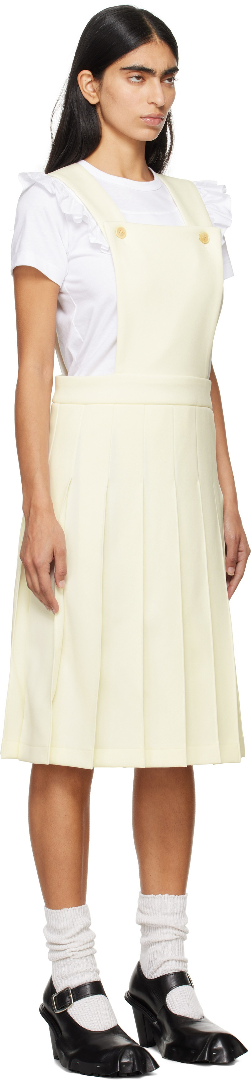 Comme des Garçons GIRL Off-White Jersey Pinafore Midi Dress outlook