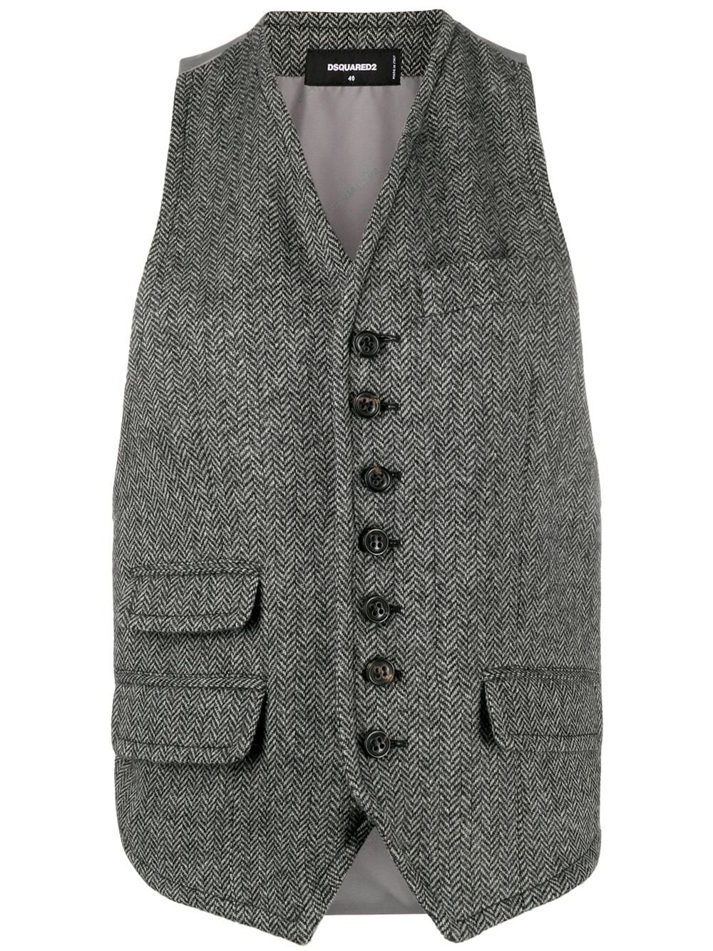 tailored V-neck waistcoat - 1