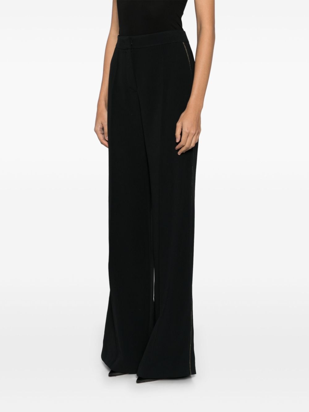 topstitch crepe trousers - 3