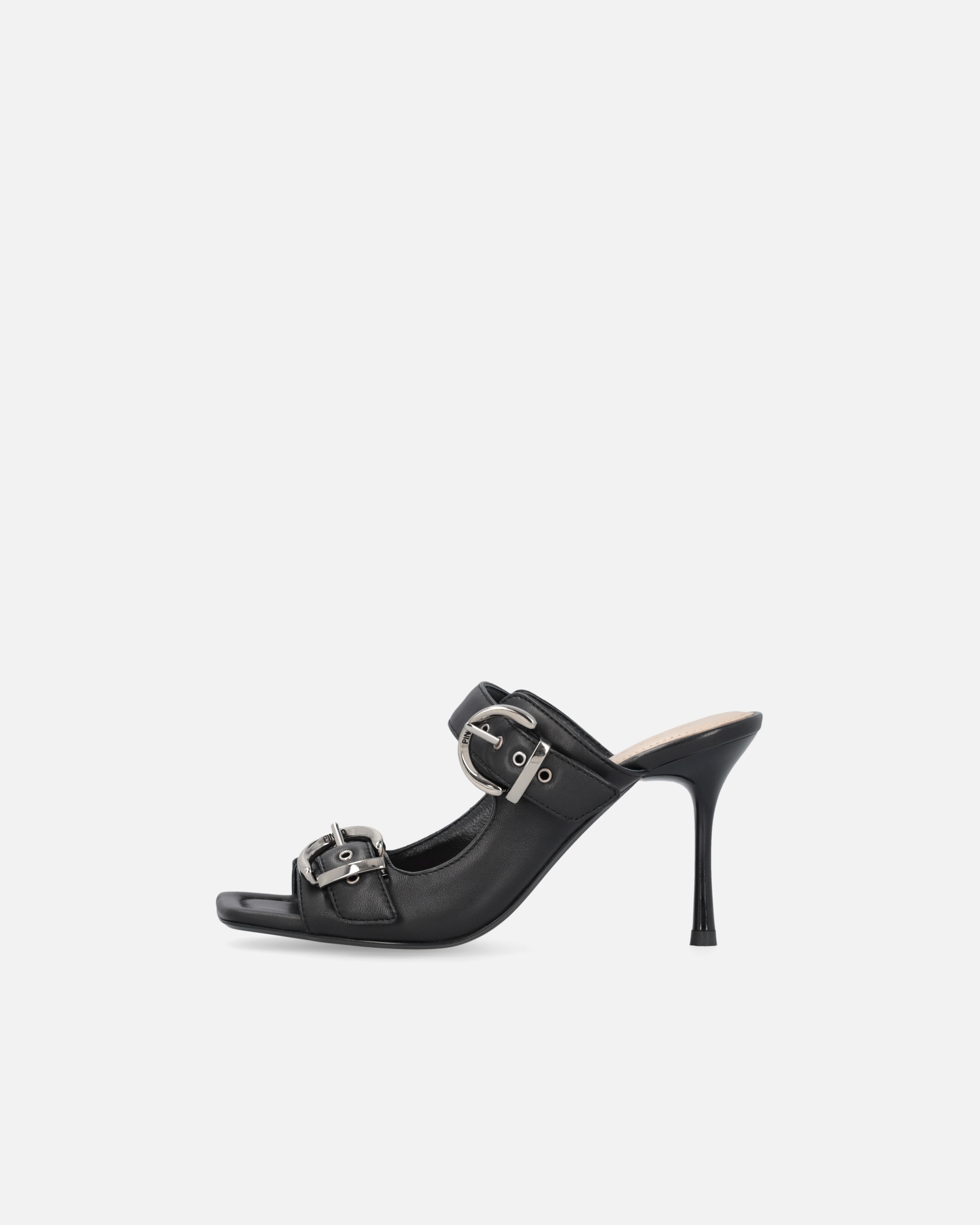 NAPPA LEATHER SANDALS WITH STRAPS AND HEEL - 5