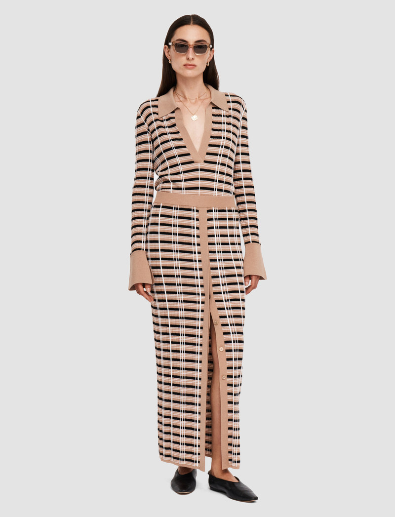 JOSEPH Check Wool & Silk Skirt outlook