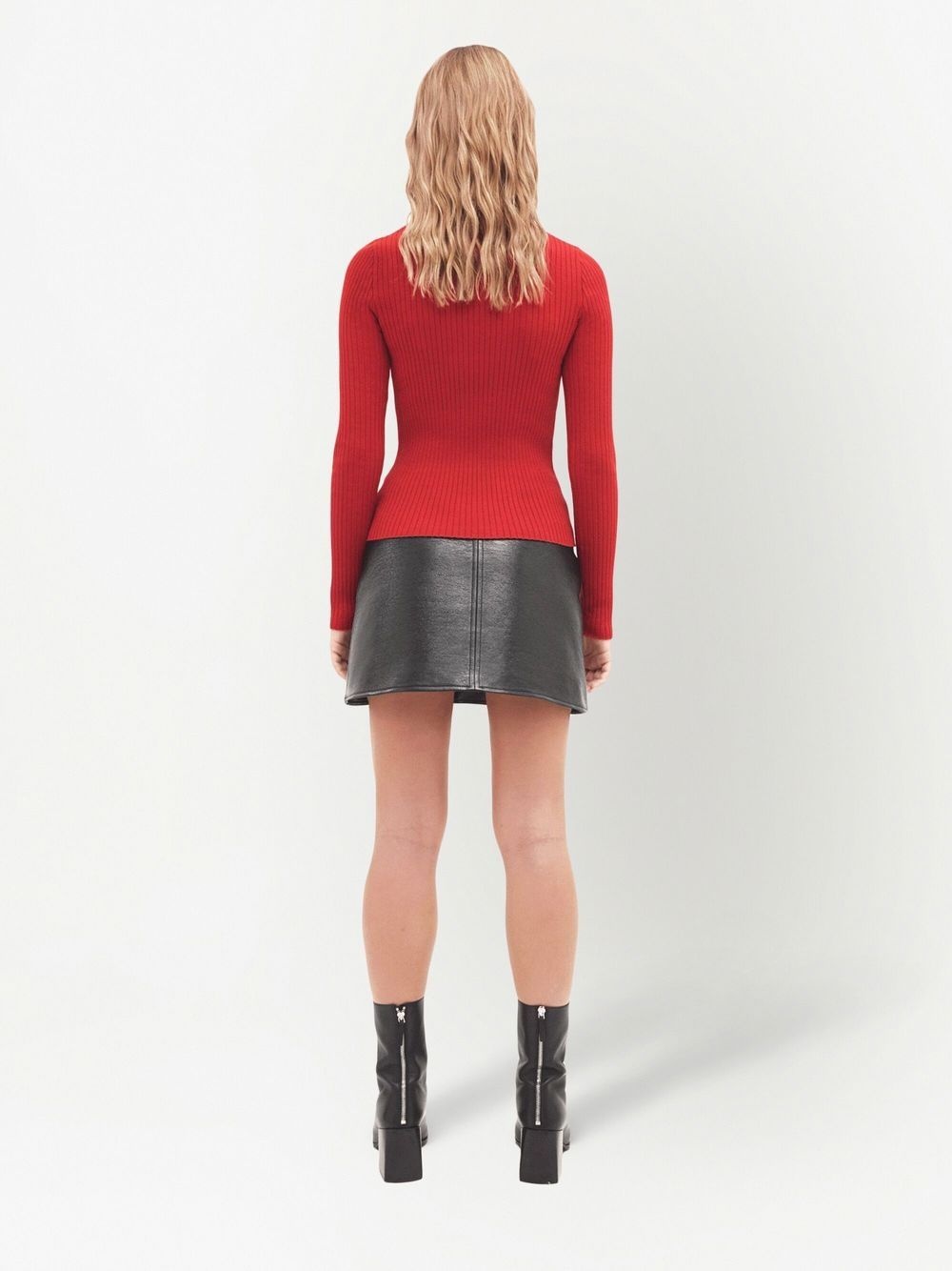 logo-embroidered ribbed sweater - 4