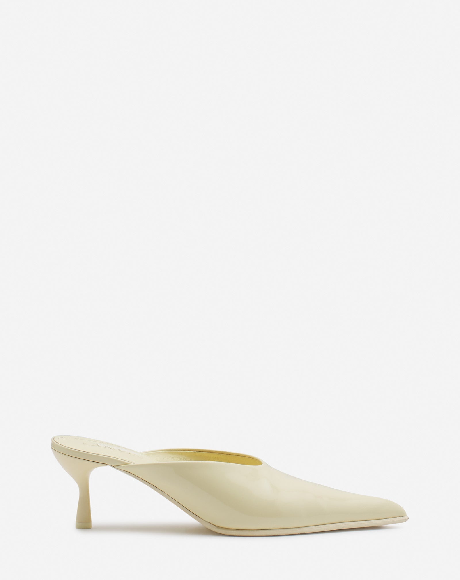 PATENT LEATHER HEELED MULES - 1