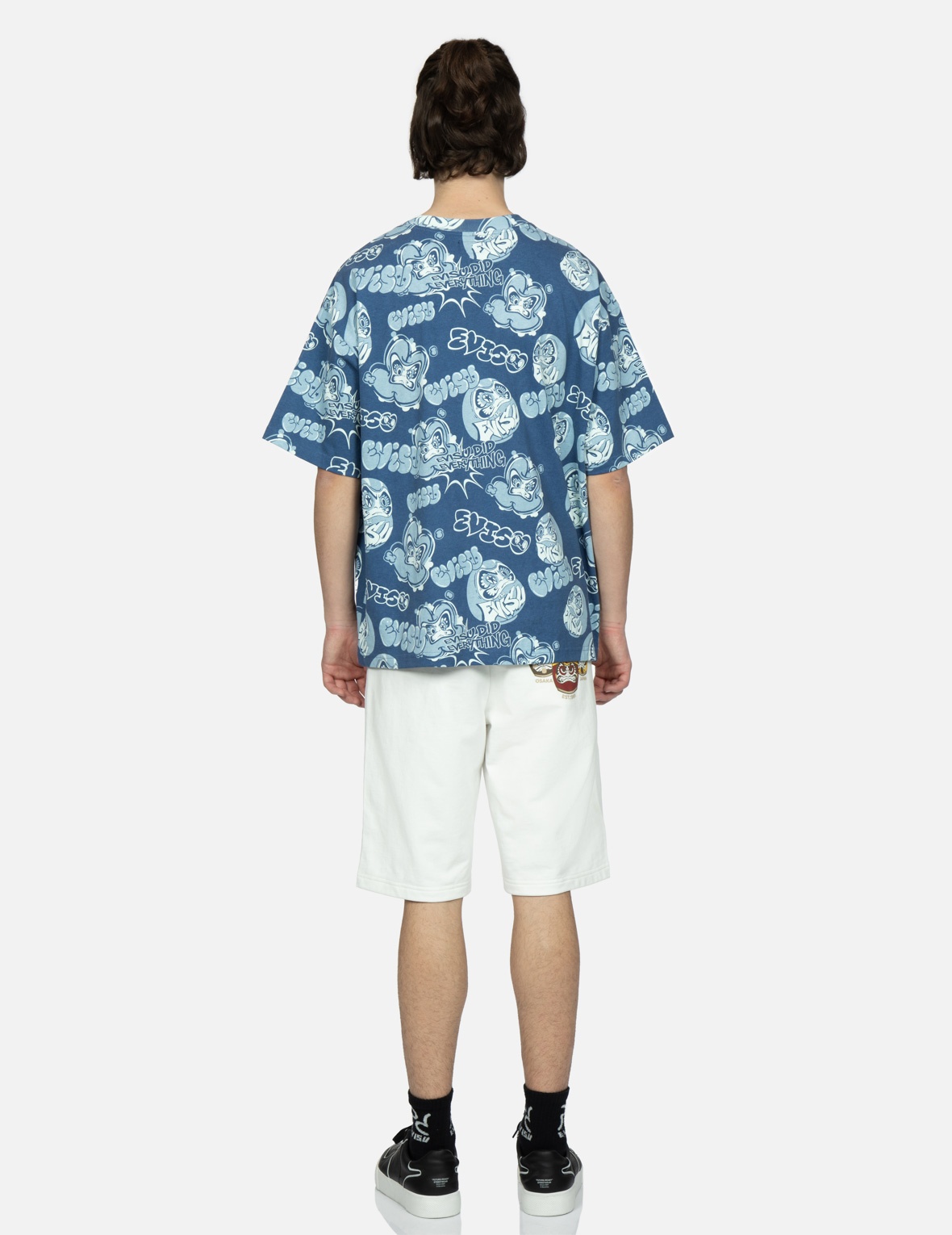 TAIKO DARUMA PRINT SWEAT SHORTS - 5