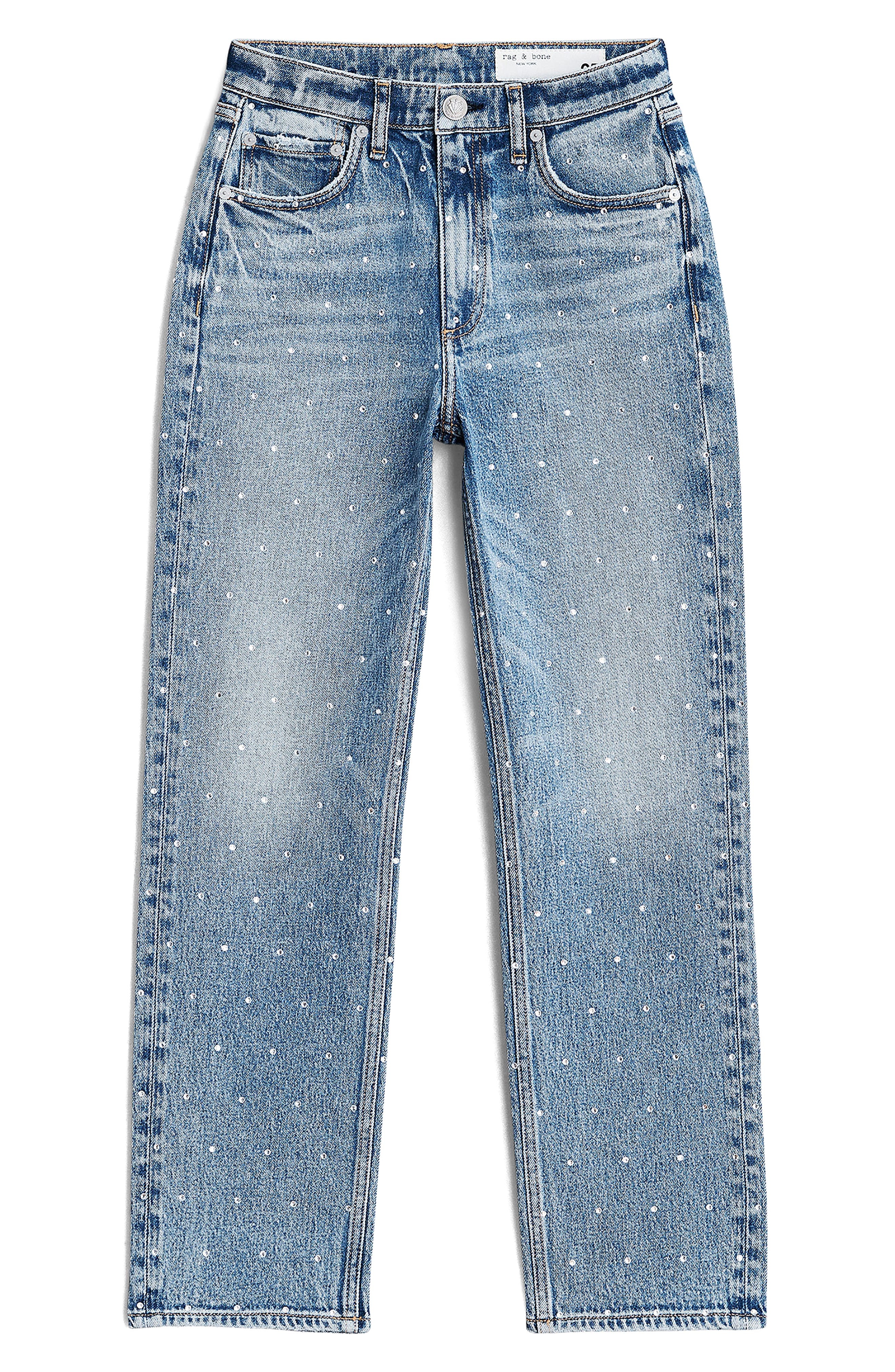 Harlow Rhinestone Straight Leg Jeans - 4