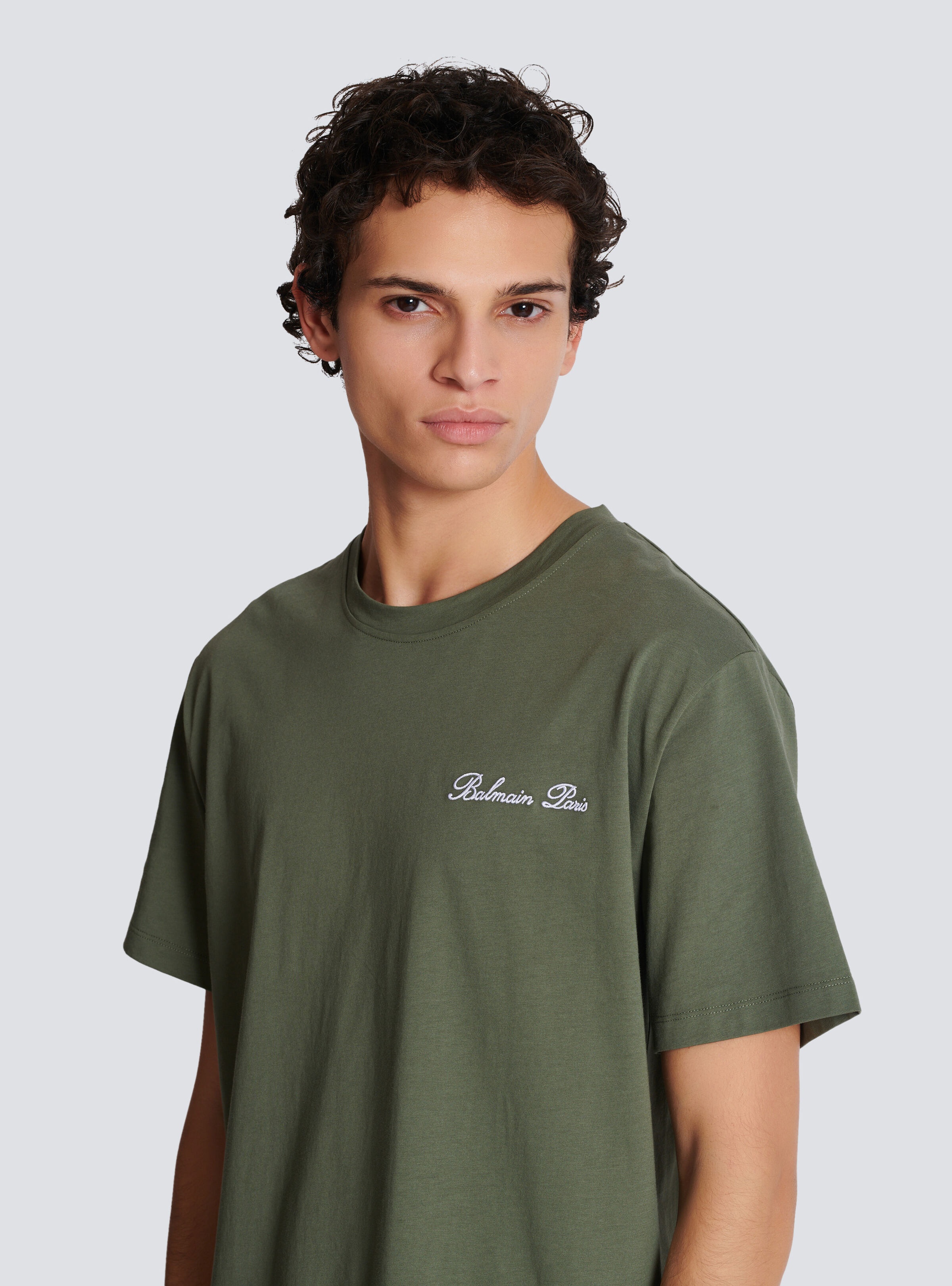 Loose T-shirt with Balmain Signature embroidery - 7