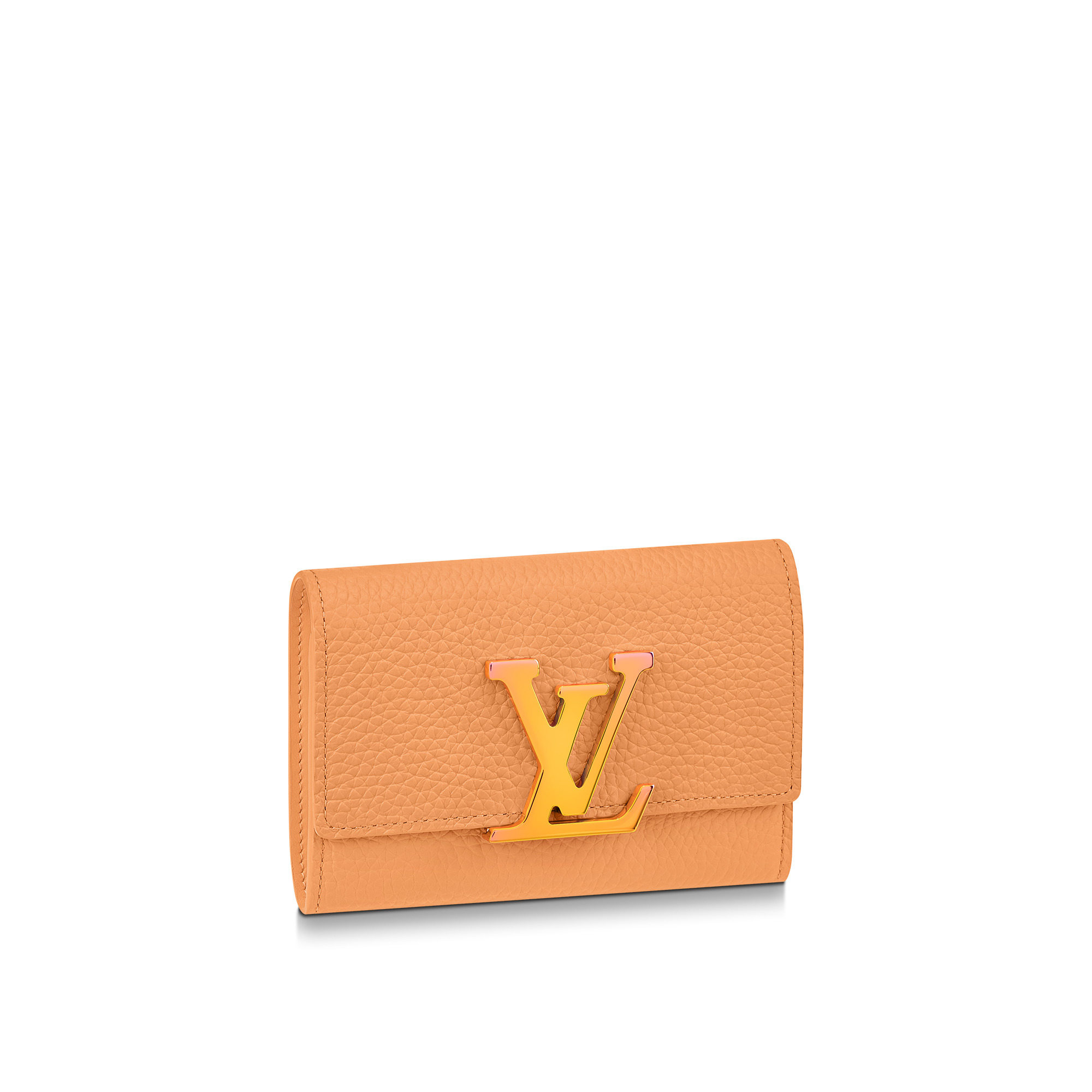 LOUIS VUITTON LV Vertical Compact Wallet Pebble Taurillon