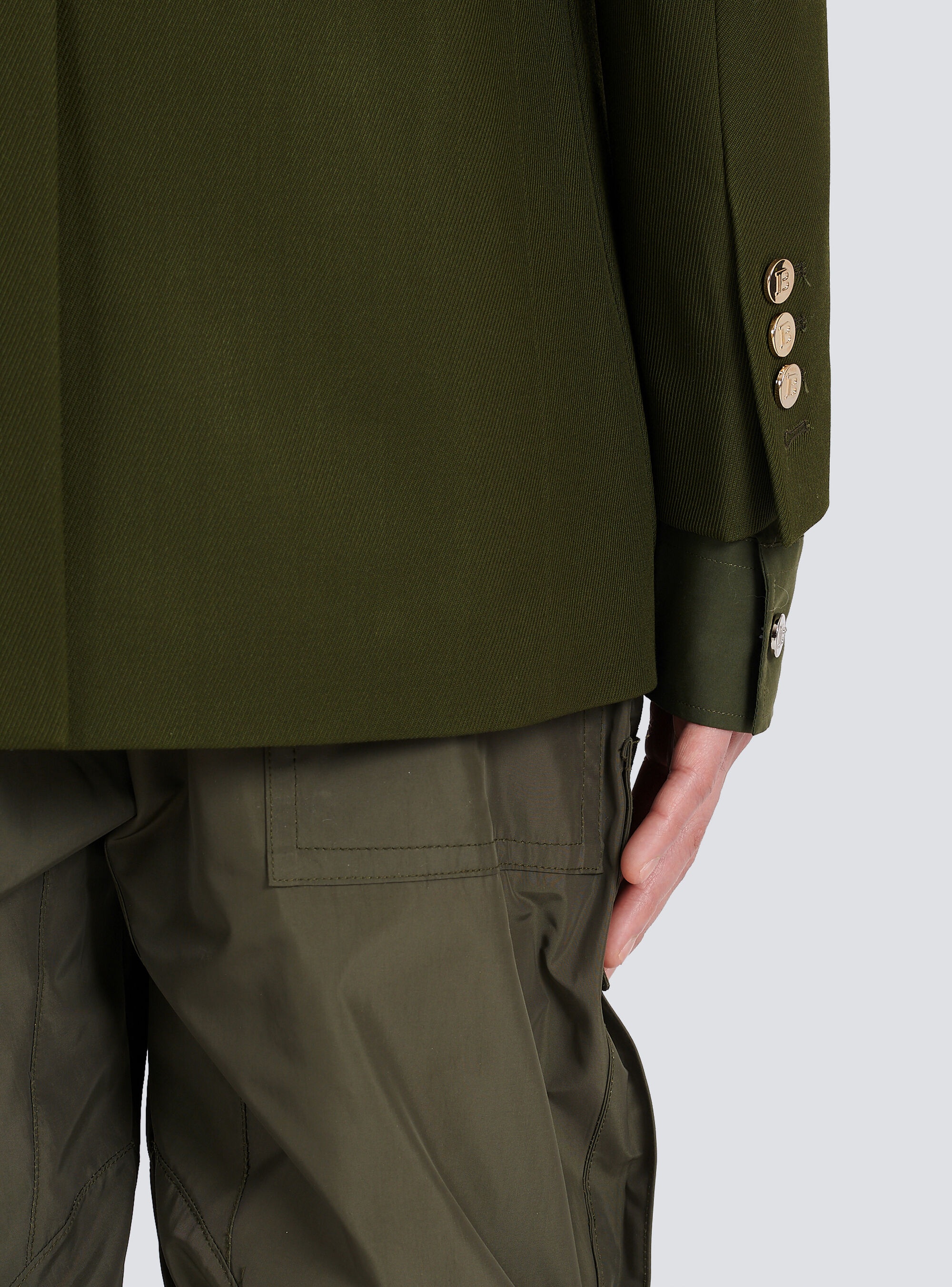 Twill blazer with double-breasted silver-tone buttoned fastening - 7
