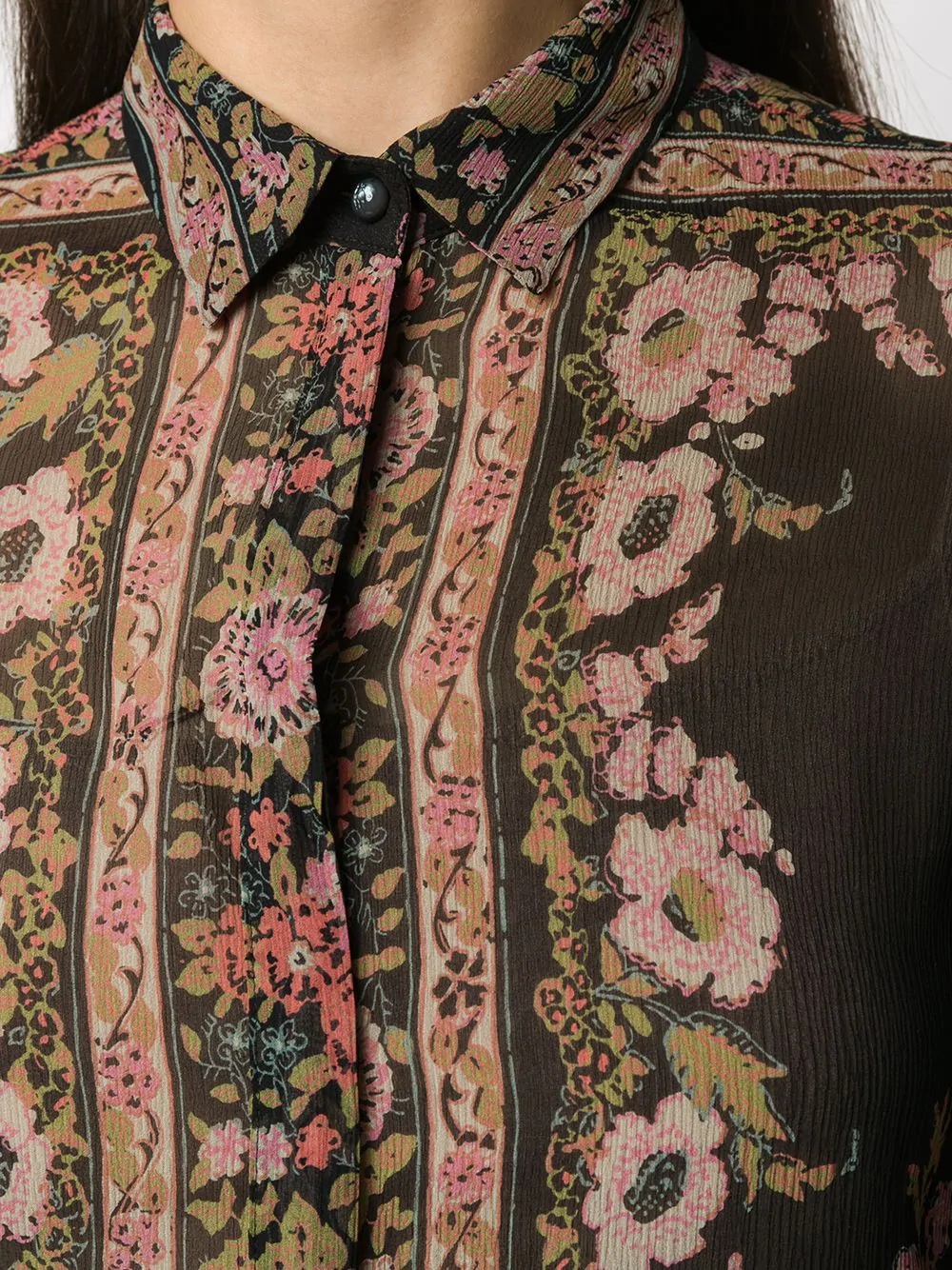 floral-print silk blouse - 5