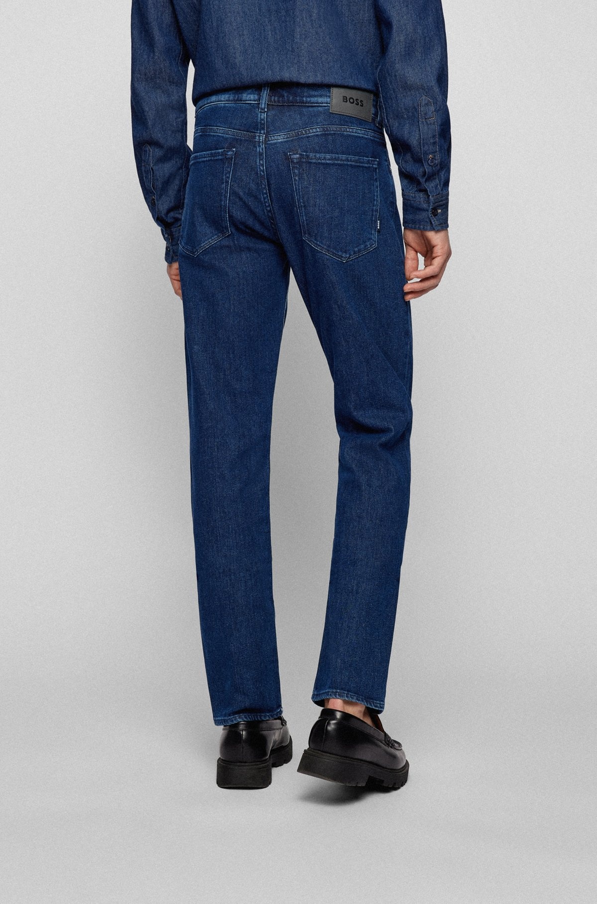 REGULAR-FIT JEANS IN BLUE COMFORT-STRETCH DENIM - 4