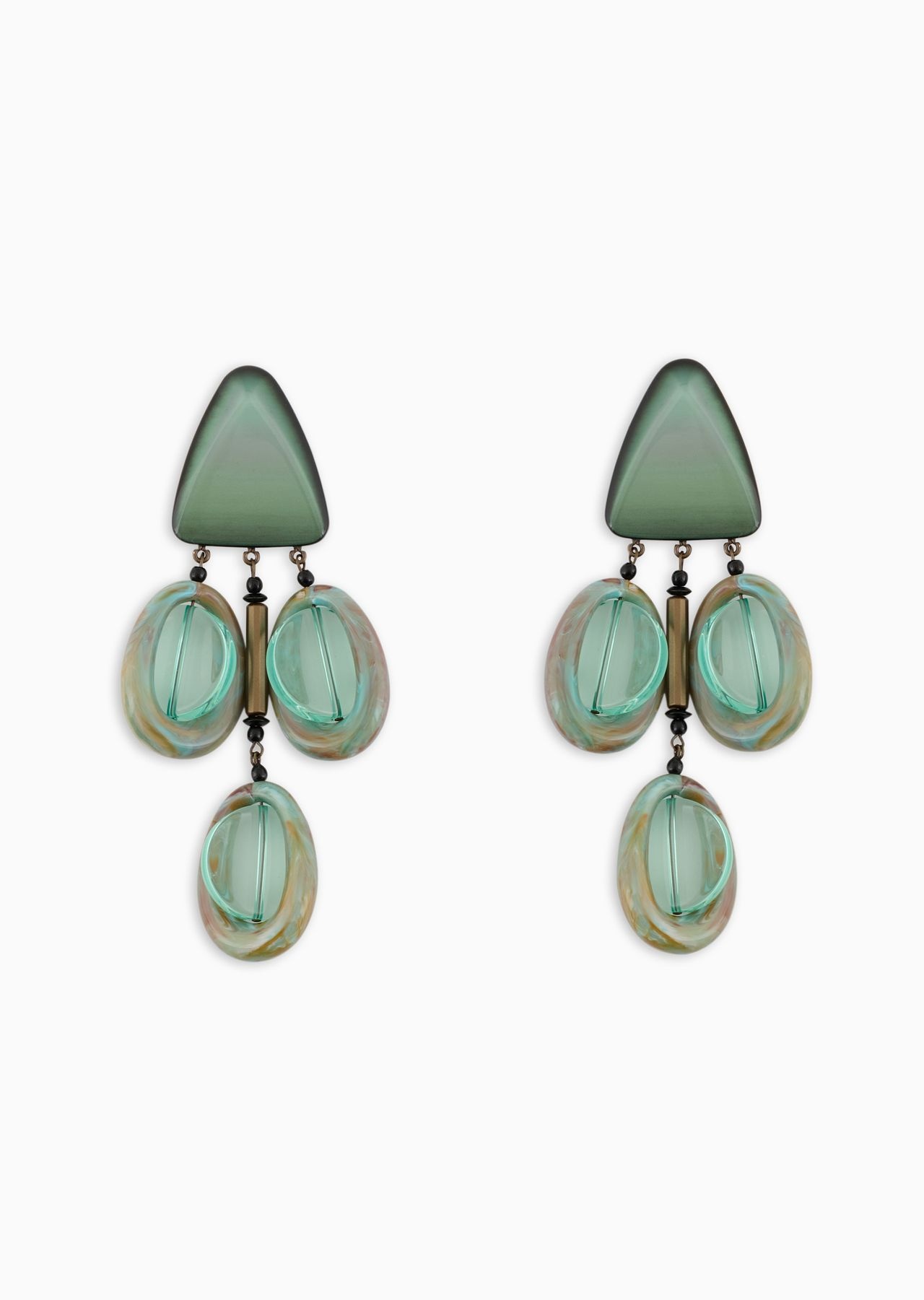 Resin clip-on pedant earrings - 1
