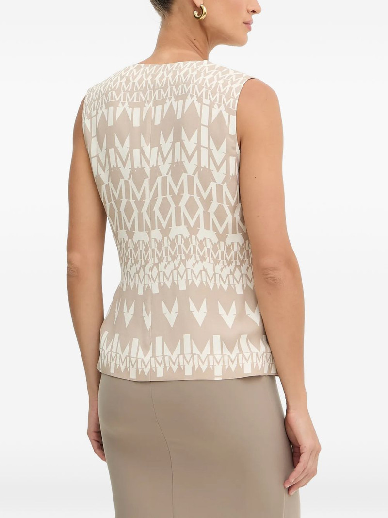 monogram V-neck wrap blouse 3