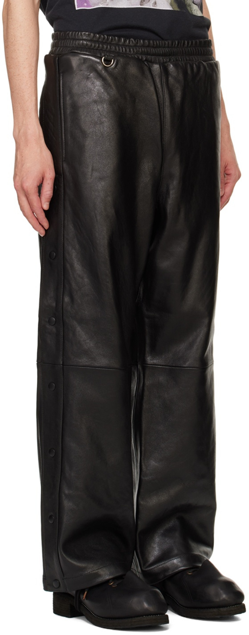 doublet Black Leather Basketball Pants outlook