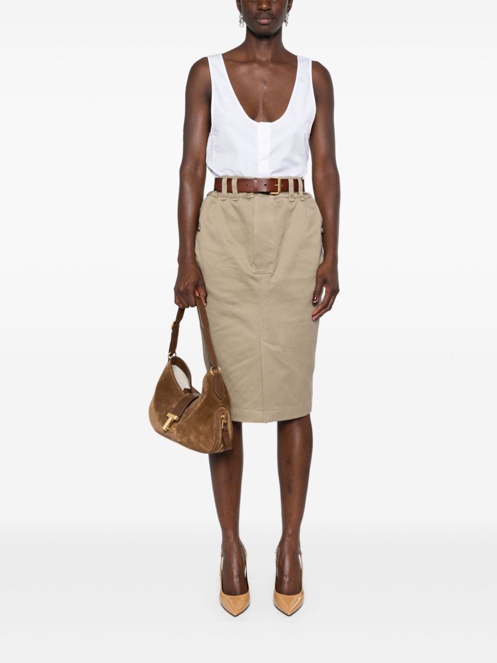 semi-sheer henley tank top - 2