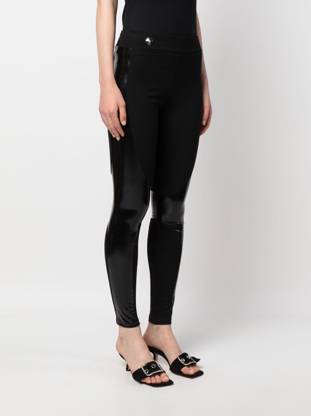 panelled mid-rise leggings - 3