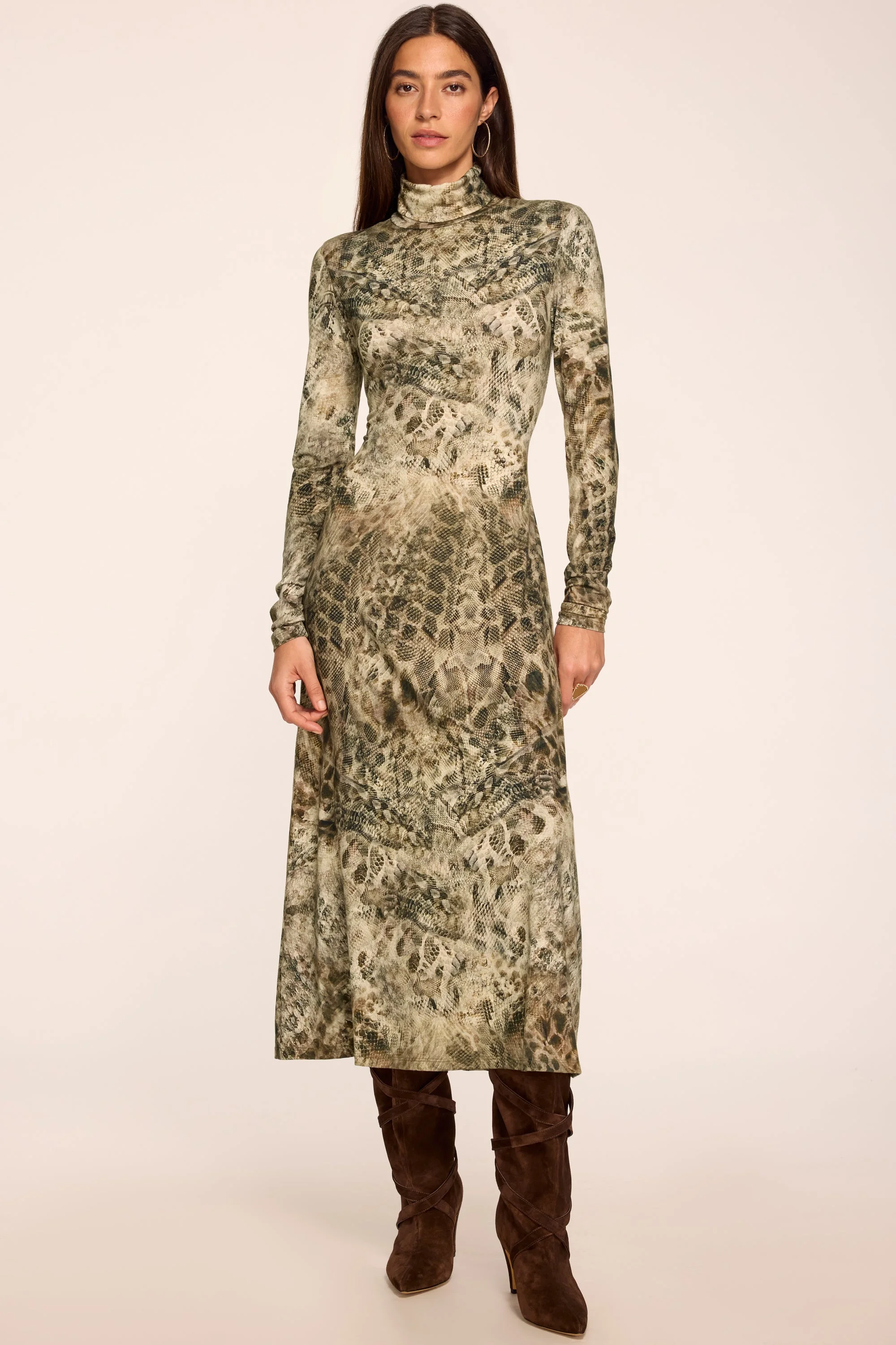 Valerie Printed Midi Dress in Luxury Stretch Knit - 1